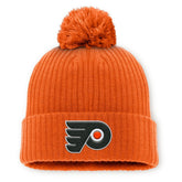 NHL Philadelphia Flyers Fanatics Primary Logo Cuffed Knit Hat with Pom - Orange