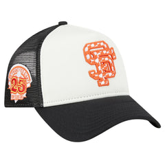 San Francisco Giants New Era Checkered Flag A-Frame Trucker 9FORTY Adjustable Hat - White/Black Hats
