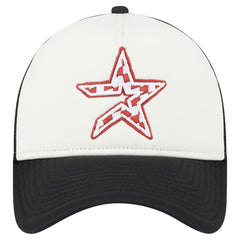 Houston Astros New Era Checkered Flag A-Frame Trucker 9FORTY Adjustable Hat - White/Black Hats