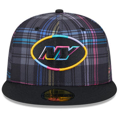 New York Jets New Era 2024 NFL Crucial Catch Plaid 59FIFTY Fitted Hat Black