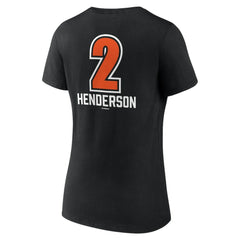 Gunnar Henderson Baltimore Orioles Women's Fastball Player Name & Number V-Neck T-Shirt - Black T-shirts