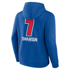 Dansby Swanson Chicago Cubs Fastball Player Name & Number Pullover Hoodie - Royal Hoodies