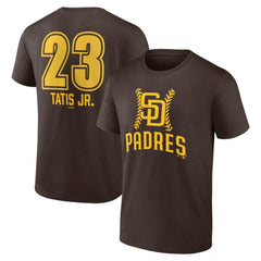 Fernando Tatis Jr. San Diego Padres Fastball Player Name & Number T-Shirt - Brown T-shirts