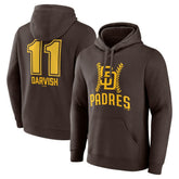 Yu Darvish San Diego Padres Fastball Player Name & Number Pullover Hoodie - Brown Hoodies