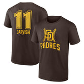 Yu Darvish San Diego Padres Fastball Player Name & Number T-Shirt - Brown T-shirts