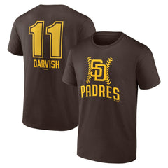 Yu Darvish San Diego Padres Fastball Player Name & Number T-Shirt - Brown T-shirts
