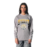 NHL Boston Bruins The Wild Collective Unisex Tie-Dye Double Collar Pullover Sweatshirt - Gray