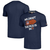 Chicago Bears Homage Unisex 2024 Team Draft Tri-Blend T-Shirt Heather Navy