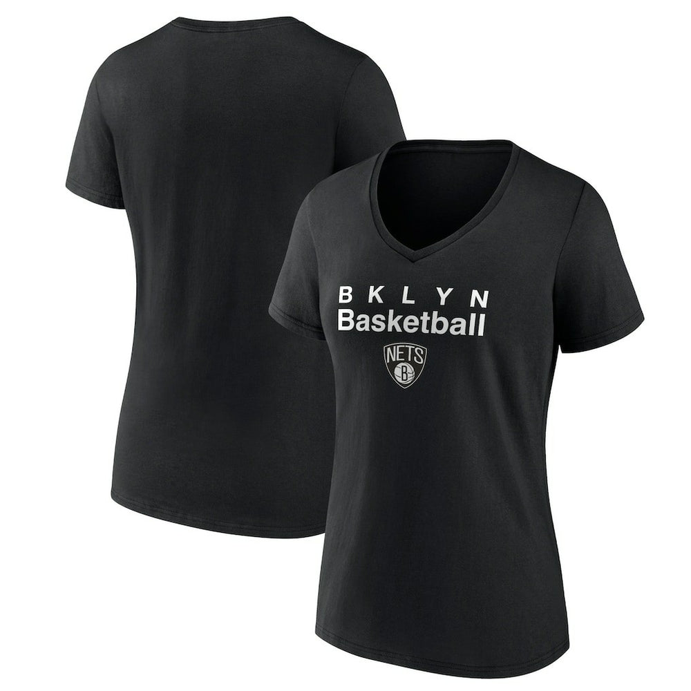 Brooklyn Nets Pick & Roll Coverage V-Neck T-Shirt Black
