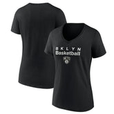 Brooklyn Nets Pick & Roll Coverage V-Neck T-Shirt Black
