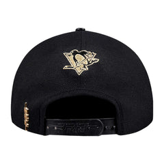 NHL Pittsburgh Penguins Pro Standard Metallic Logo Pinch Front Adjustable Hat - Black