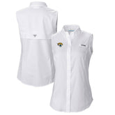 Jacksonville Jaguars Women's PFG Tamiami Omni-Shade Sleeveless Button-Up Shirt White