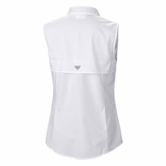 Miami Dolphins Women's PFG Tamiami Omni-Shade Sleeveless Button-Up Shirt White
