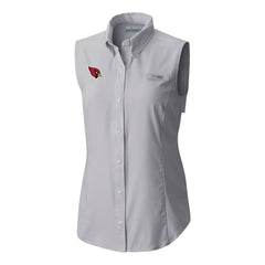Arizona Cardinals Women's PFG Tamiami Omni-Shade Sleeveless Button-Up Shirt Gray