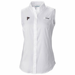 Atlanta Falcons Women's PFG Tamiami Omni-Shade Sleeveless Button-Up Shirt White