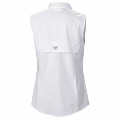 Atlanta Falcons Women's PFG Tamiami Omni-Shade Sleeveless Button-Up Shirt White