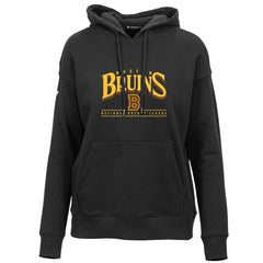 NHL Boston Bruins Levelwear Women's Retro Adorn Spellout Pullover Hoodie - Black