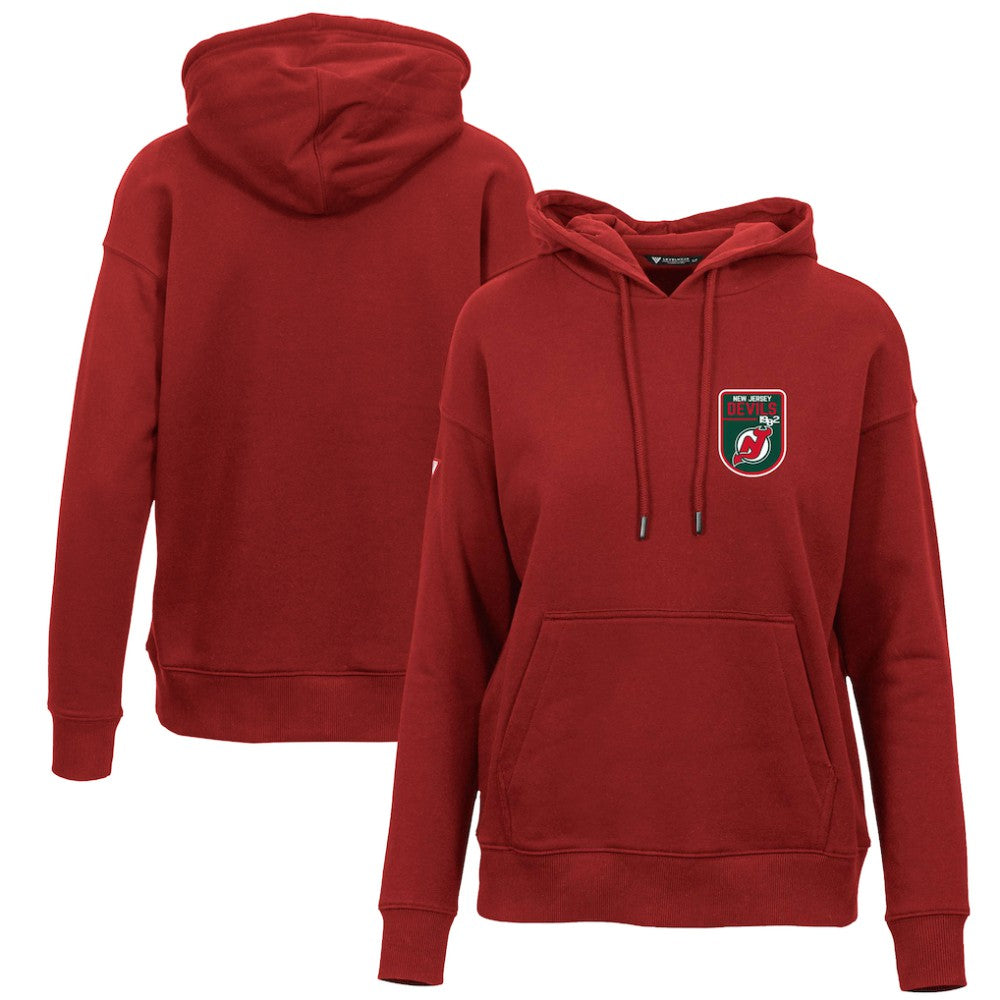 NHL New Jersey Devils Levelwear Women's Retro Adorn Pullover Hoodie - Red