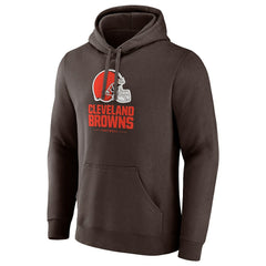Cleveland Browns Team Lockup Pullover Hoodie Brown