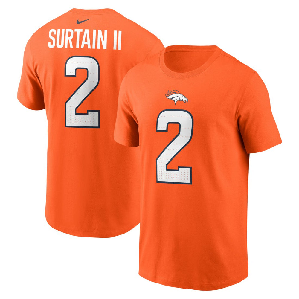 Patrick Surtain II Denver Broncos Name & Number T-Shirt Orange