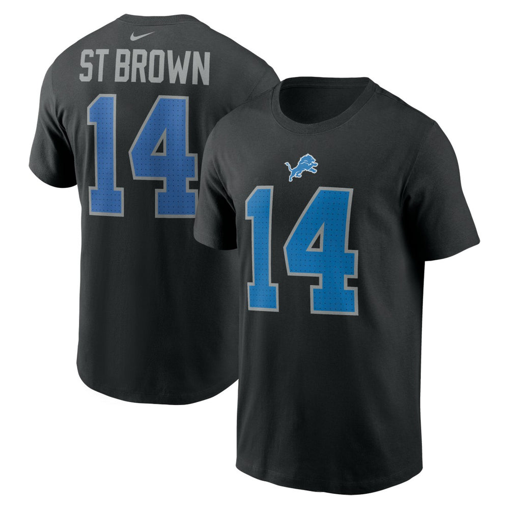 Amon-Ra St. Brown Detroit Lions Player Name & Number T-Shirt Black