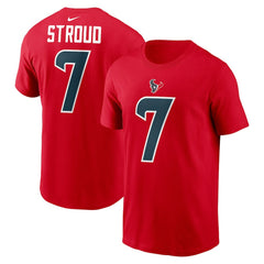 C.J. Stroud Houston Texans Player Name & Number T-Shirt Red