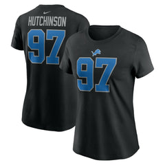 Aidan Hutchinson Detroit Lions Women's Player Name & Number T-Shirt Black