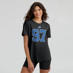 Aidan Hutchinson Detroit Lions Women's Player Name & Number T-Shirt Black