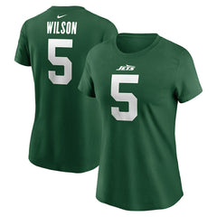 Garrett Wilson New York Jets Women's Player Name & Number T-Shirt Green
