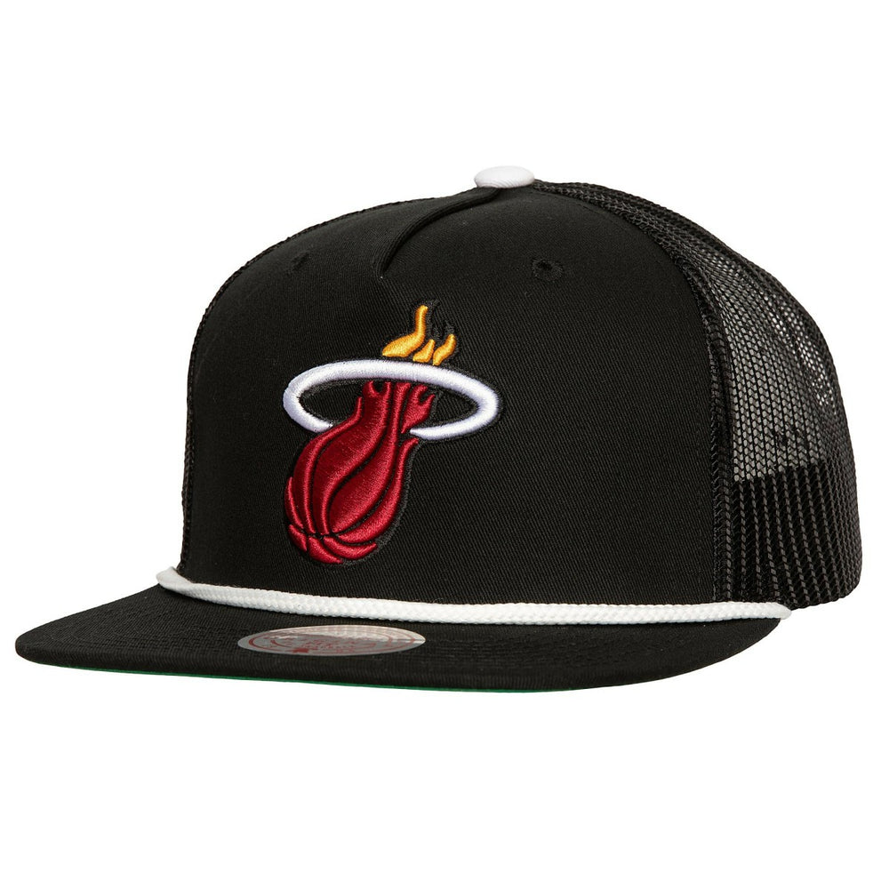 Miami Heat Roper Meshback Trucker Snapback Hat Black