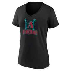 Corbin Carroll Arizona Diamondbacks Women's Name & Number Fastball V-Neck T-Shirt - Black T-shirts