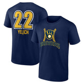 Christian Yelich Milwaukee Brewers Name & Number Fastball T-Shirt - Navy T-shirts