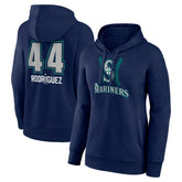 Julio Rodríguez Seattle Mariners Women's Name & Number Fastball Pullover Hoodie - Navy Hoodies