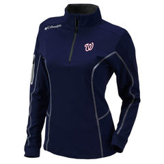 Washington Nationals Columbia Women's Omni-Wick Shotgun Quarter-Zip Pullover Top - Navy Pullover