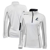 Miami Marlins Columbia Women's Omni-Wick Shotgun Quarter-Zip Pullover Top - White Pullover