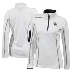 Colorado Rockies Columbia Women's Omni-Wick Shotgun Quarter-Zip Pullover Top - White Pullover