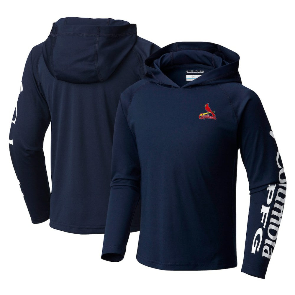 St. Louis Cardinals Columbia Youth Terminal Tackle Long Sleeve Hoodie T-Shirt - Navy Hoodies