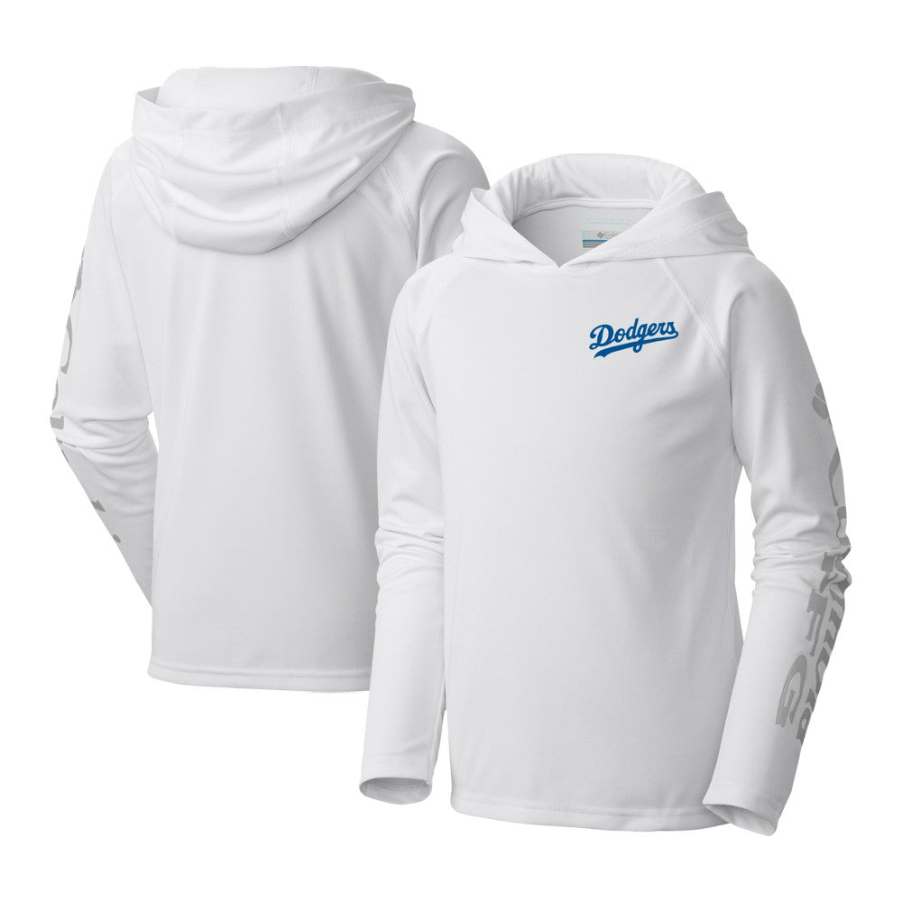 Los Angeles Dodgers Columbia Youth Terminal Tackle Long Sleeve Hoodie T-Shirt - White Hoodies