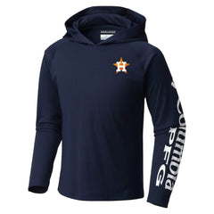 Houston Astros Columbia Youth Terminal Tackle Long Sleeve Hoodie T-Shirt - Navy Hoodies
