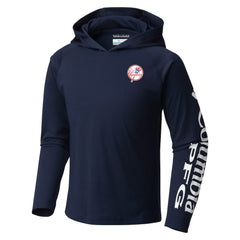 New York Yankees Columbia Youth Terminal Tackle Long Sleeve Hoodie T-Shirt - Navy Hoodies