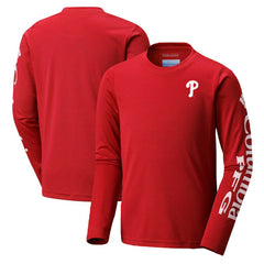 Philadelphia Phillies Columbia Youth Terminal Tackle Long Sleeve T-Shirt - Red T-shirts