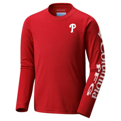 Philadelphia Phillies Columbia Youth Terminal Tackle Long Sleeve T-Shirt - Red T-shirts