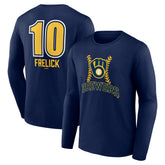 Sal Frelick Milwaukee Brewers Name & Number Fastball Long Sleeve T-Shirt - Navy T-shirts