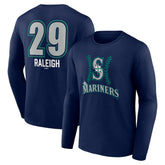 Cal Raleigh Seattle Mariners Name & Number Fastball Long Sleeve T-Shirt - Navy T-shirts
