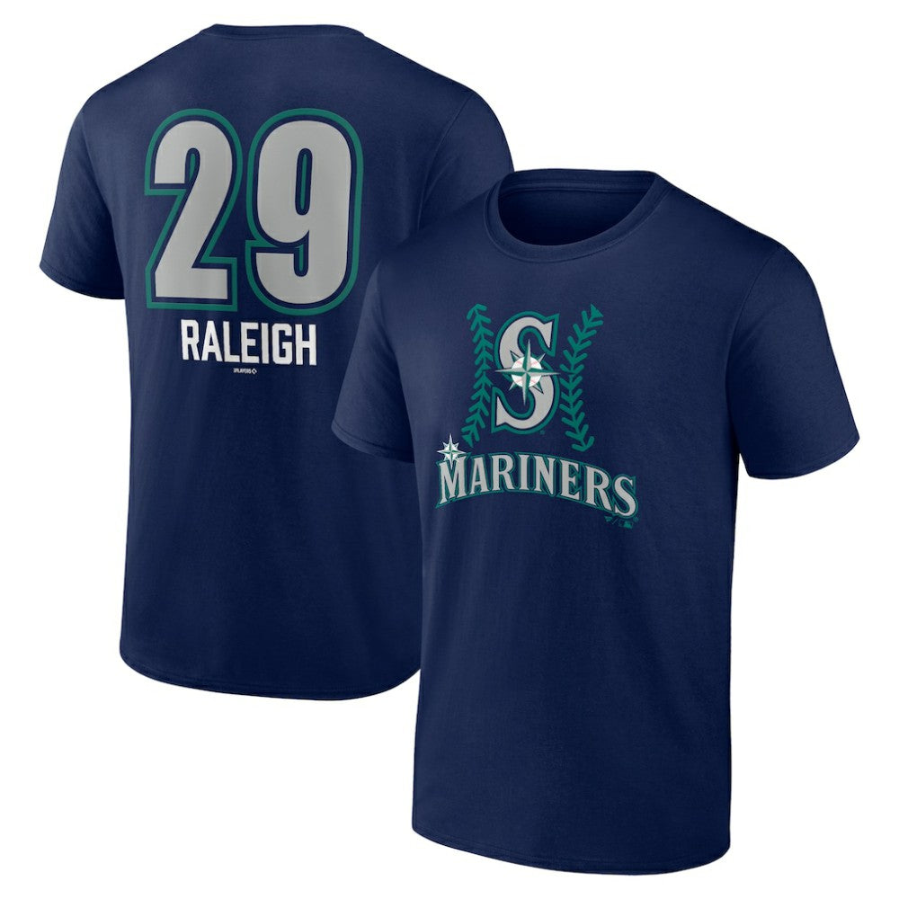 Cal Raleigh Seattle Mariners Name & Number Fastball T-Shirt - Navy T-shirts