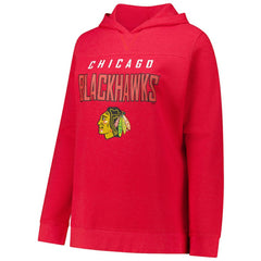 NHL Connor Bedard Chicago Blackhawks Profile Women's Plus Size Name & Number Thermal Pullover Hoodie - Red