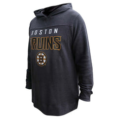 NHL David Pastrnak Boston Bruins Profile Women's Plus Size Name & Number Thermal Pullover Hoodie - Black