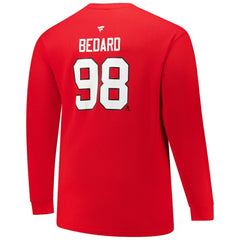 NHL Connor Bedard Chicago Blackhawks Profile Big & Tall Name & Number Thermal Pullover Sweatshirt - Red