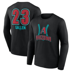 Zac Gallen Arizona Diamondbacks Name & Number Fastball Long Sleeve T-Shirt - Black T-shirts