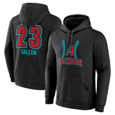 Zac Gallen Arizona Diamondbacks Name & Number Fastball Pullover Hoodie - Black Hoodies